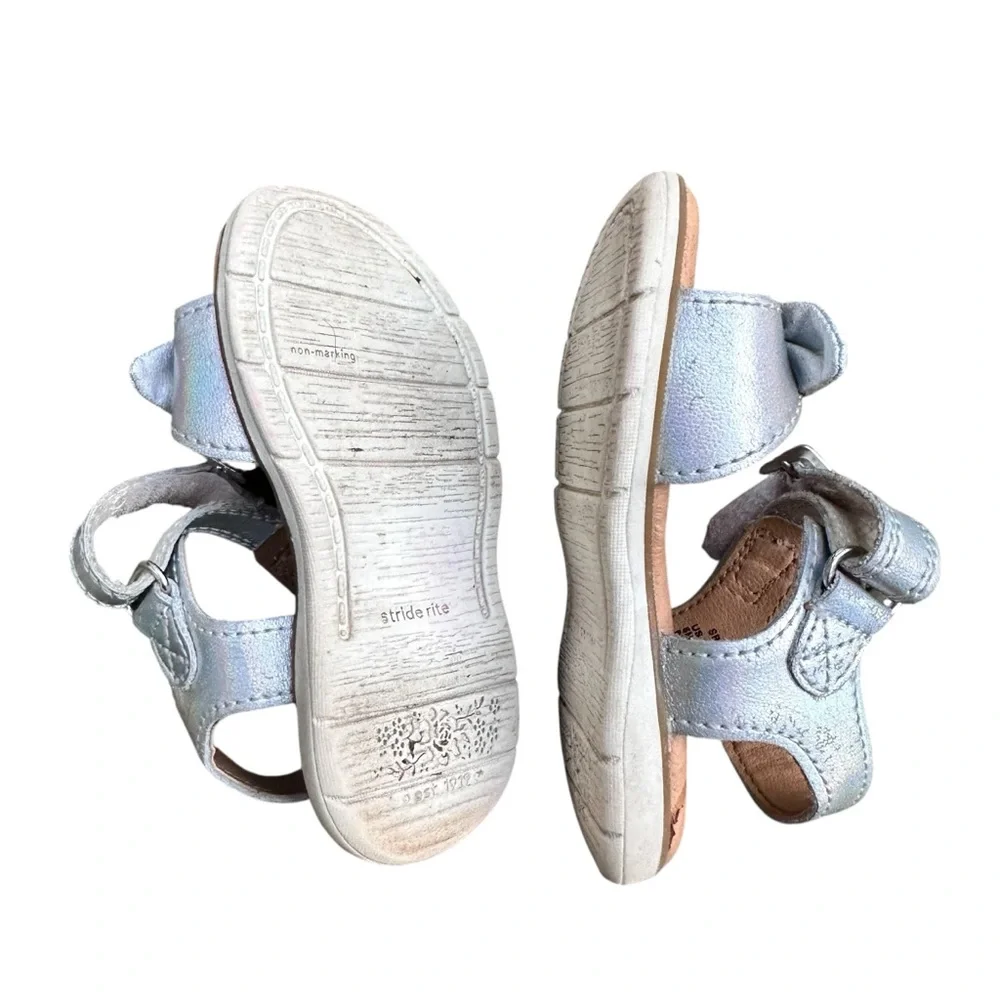 Stride Rite‎ Whitney Sandals Iridescent Silver Toddler Size 5